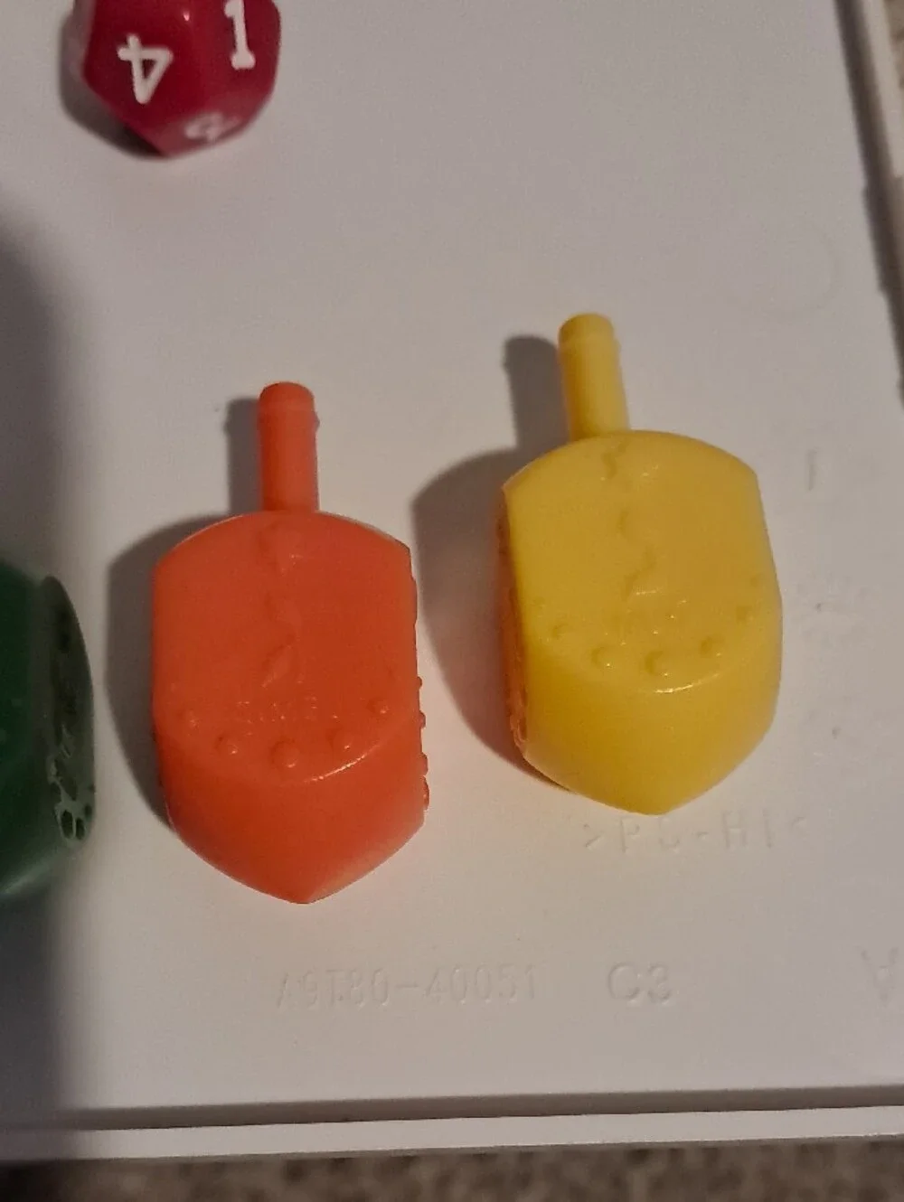 Colorful Dreidel Toy Tops with Dice